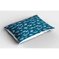 thumbnail image 2 of Ambesonne Cartoon Pillow Sham 2 Pack, Unicorn Clouds Stars Moon, 30"x20", Petrol Blue and Mustard, 2 of 3