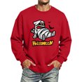 thumbnail image 4 of Men Halloween Sweatshirt Pumpkin Ghost Printed Casual Long Sleeve Spooky Pullover Sweatshirt Fall Winter Trendy Comfortable Shirts Red XXXL, 4 of 5