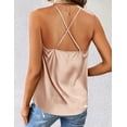 thumbnail image 5 of Zeagoo Women's Cowl Neck Satin Camisole Sleeveless Sexy Spaghetti Strap Silk Cami Backless Tank Tops Halter Basic Tank Shirts, 5 of 5