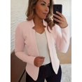 thumbnail image 2 of Solid Open Front Blazer, Elegante Chaqueta de Oficina de Manga Larga, Ropa de Mujer, 2 of 4