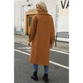 thumbnail image 5 of Lapel Collar Double Breasted Women's Winter Elegant Coats Long Notched Pea Coat, 5 of 8