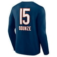 thumbnail image 3 of Men's Rome Odunze Navy Chicago Bears Name & Number Team Wordmark Long Sleeve T-Shirt, 3 of 3