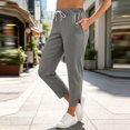 thumbnail image 2 of RQYYD Lounge Pants for Women High Waist Drawstring Elastic Waistband Straight Leg Side Pockets Ankle Length Casual, 2 of 9