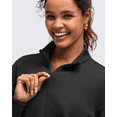 thumbnail image 5 of G4Free Smoofit Modal Soft Women's Half-Zip Pullover Mock Neck Long Sleeve Sweatshirts with Side Slits, 5 of 8