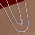 thumbnail image 3 of harmtty 16/18/20/22/24 inch Women Silver Plated 2mm Twisted Necklace Chain No Pendant,16 inch, 3 of 5