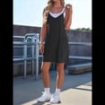 thumbnail image 4 of Vestido de Verano para Mujer 2025, Minivestido Informal Sin Mangas con Tirantes Finos y Bolsillos Negro M, 4 of 7