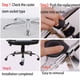 thumbnail image 5 of Rueda giratoria para silla de oficina de 2 pulgadas, tamaño estándar universal, silla para juegos de computadora, juego de 5 ruedas giratorias de repuesto (negro), 5 of 5
