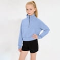 thumbnail image 2 of BLVB Girls Half Zip Sweatshirt Fleece Pullover Sweatshirts Fall Winter Clothes for Teen Girls Thumb Hole for 5-14 Years, 2 of 6