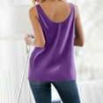 thumbnail image 4 of Satin Sleeveless Top, Round Neck Loose Vest, Blended Fabric, Casual Daily Wear, Purple S, Size S-XXL, 4 of 6