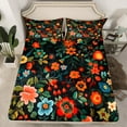 thumbnail image 2 of Feelyou Boho Farmhouse Floral Twin Sheet Sets, Mid Century Fashion Twin Fitted Sheet, Teens Adult Girls Women Flat Sheet, Lightweight Room Decor, 3pcs, 2 of 7
