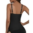 thumbnail image 3 of Firpearl Black Plus Size Underwire Tankini Tops for Women Slimming Bathing Suits Push Up Swimsuit Top for Big Busted US 18, 3 of 6