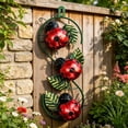 thumbnail image 6 of Wrought Iron Wall Decor, Garden Art, Outdoor Metal Flowers and Butterflies, Flower & Insect Wall Hanging for Patio, Balcony, Courtyard, Kids Room, Red and Yellow, 6 of 6