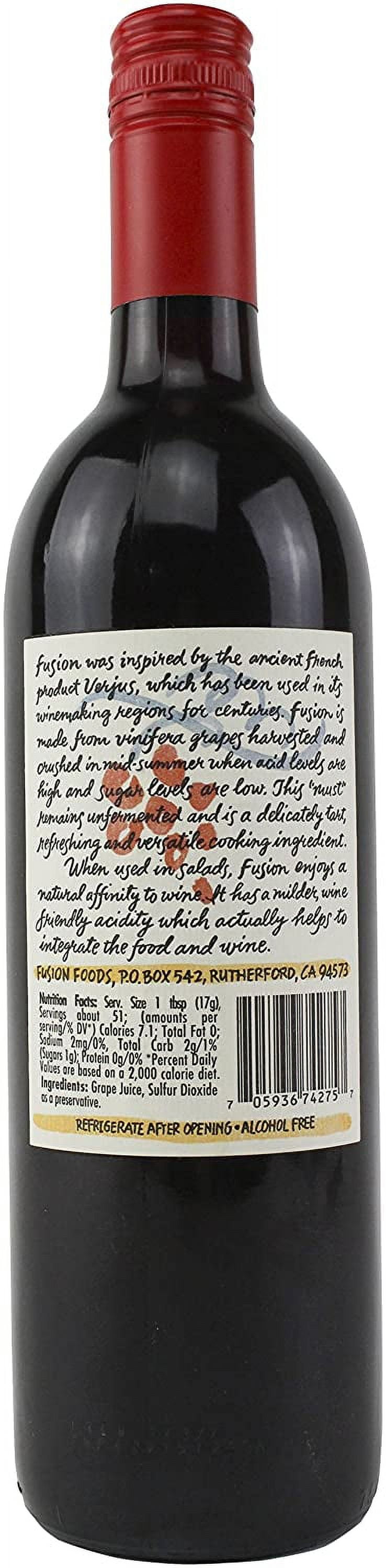 Fusion Napa Valley Verjus Rouge (Red) Juice of Unripe Grapes - 25 oz