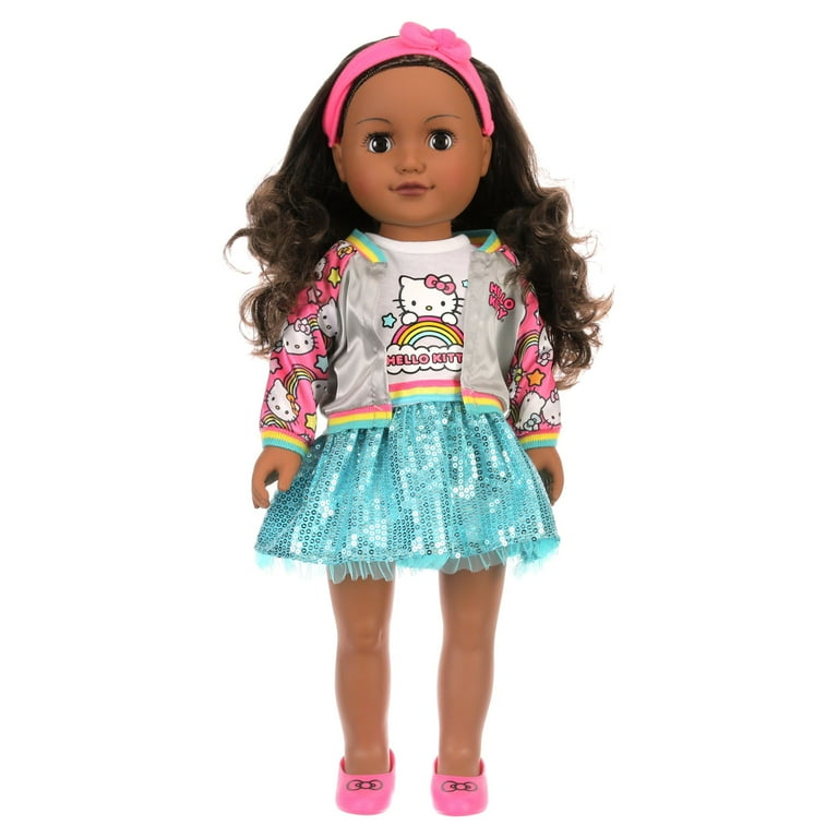 My Life As Poseable Hello Kitty Super Fan Brown Hair Fashion Doll