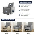 thumbnail image 4 of No. 918 Bellamy Modern Honeycomb Stretch Fit Elastic Recliner Cover, Gray, 4 of 7