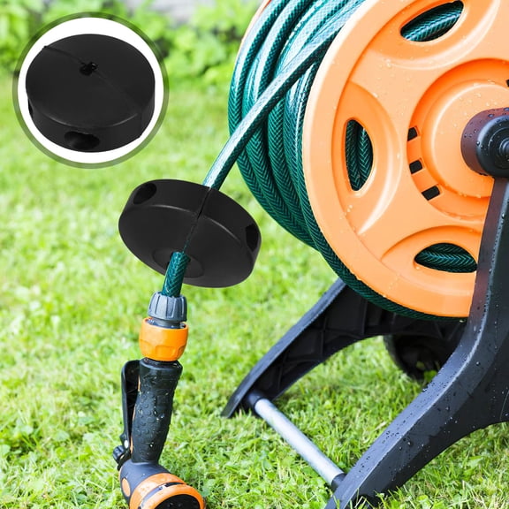ETEREAUTY Black Rubber Hose Reel Stopper Easy Install Hose Reel Accessory for Garden and Garage
