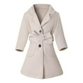 thumbnail image 1 of Posijego Manteau de Robe pour Filles Mode Col à Revers Veste Longue à Simple Boutonnage Petite Fille Automne Hiver Vêtements d'Extérieur 2-6 Ans, 1 of 6