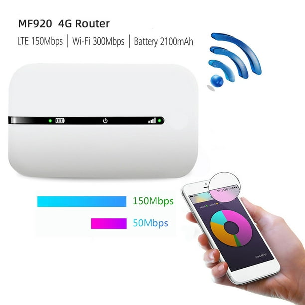 4G WiFi Router, 2100mAh Battery Mobile WiFi Hotspot Micro SIM Card