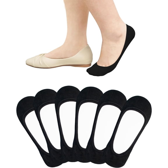 4-6 Pairs No Show Socks Womens Ultra Low Cut Non-Slip Liner Socks for Flats Boat