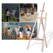 KKmoon 150cm/ 59 Inch Wood Wooden Easel Art Artist Sketch Drawing Stand for Table Top Sketching Painting Display Exhibition