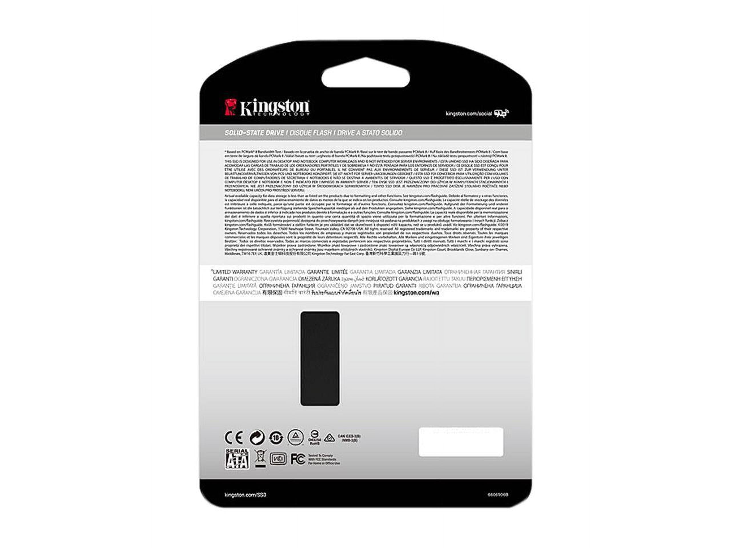 Kingston KC600 1 TB Solid State Drive - 2.5" Internal - SATA (SATA/600) - Desktop PC, Notebook Device Supported - 600 TB TBW - 550 MB/s Maximum Read Transfer Rate - 256-bit AES-XTS Encryption Stand...
