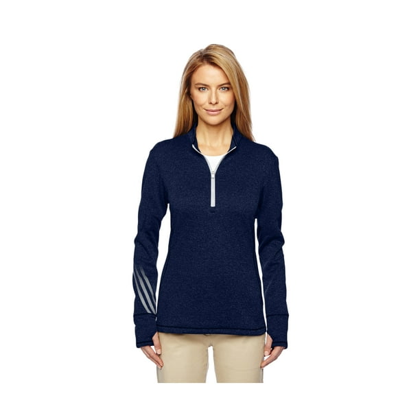 Adidas Women's' Hthr Quarter Zip Fleece Pullover, Style A275 Walmart