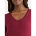thumbnail image 3 of Time and Tru Women's V-Neck Tunic Tee with Short Sleeves, Sizes XS-XXXL, 3 of 5