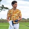 thumbnail image 4 of Daiia Pumpkin And Sunflower Pattern Men’s Polo Shirts,Solid Deck Shirt,Classic Fit, Breathable Cotton Polo for Casual and Sport Wear-Large, 4 of 7