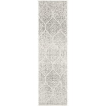 SAFAVIEH Madison Leighton Geometric Runner Rug, Ivory/Silver, 2'3" x 22'