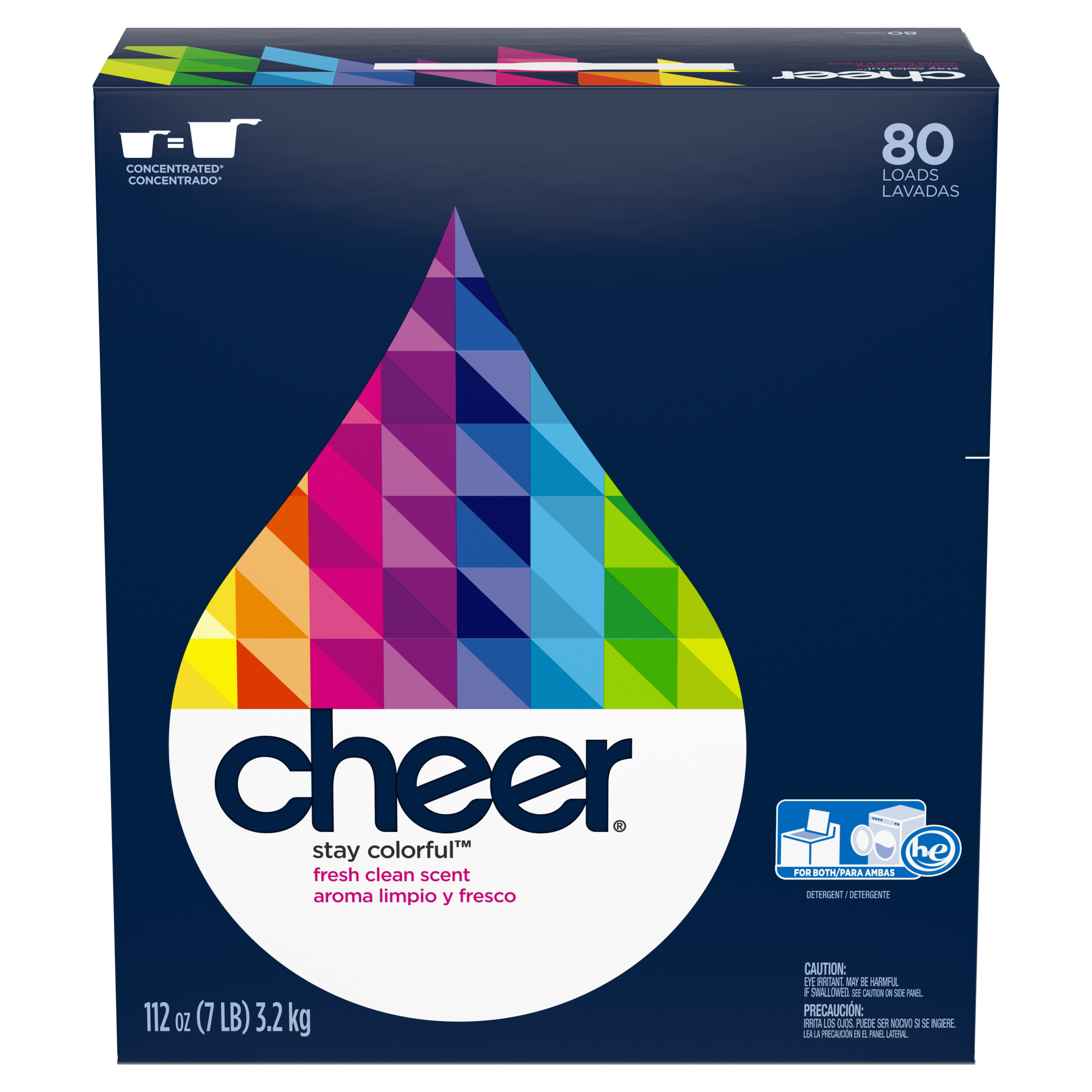 Cheer Powder Laundry Detergent, Fresh Clean, 80 Loads 112 oz - image 4 of 5