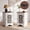 White, variant on YDN Narrow End Table with Charging Station Set of 2,Farmhouse Night Stand with Printed Glass Door & Adjustable Shelf,Wooden Nightstand for Small Spaces for Living Room Bedroom,White