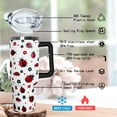 thumbnail image 5 of Ladybug Tumbler 30 oz With Handle - Stainless Steel Double-Wall Vacuum Insulated Coffee Travel Mug & Water Bottle - Leak-Proof Lid - Ladybug Decor Gift for Women, 5 of 6
