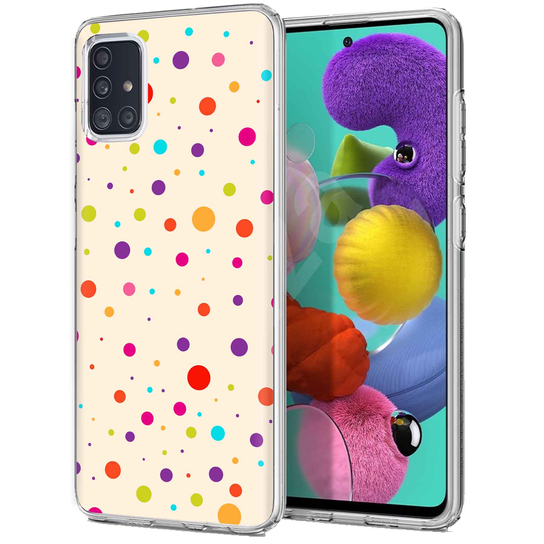 TalkingCase Slim Case Compatible for Samsung Galaxy A51 5G, Polka Dot 4 Print, Lightweight