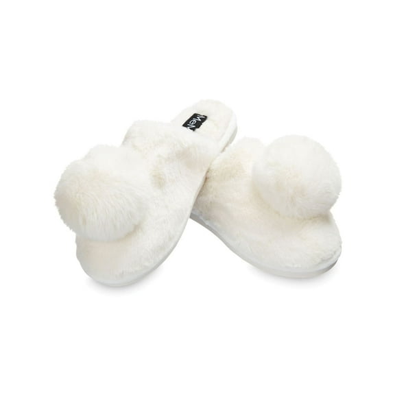 MeMoi The Gloria Plush Pom-Pom Slippers - Womens - Female