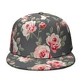 thumbnail image 2 of Farmhouse Floral Snapback Hat, Flat Brim Adjustable Cap, Vintage Botanical Illustration, Breathable Flat Brim Panel, 2 of 8