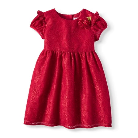 Holiday Short Sleeve Lace Special Occasion Dress (Toddler Girls)