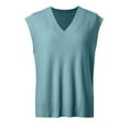 thumbnail image 2 of Ediodpoh Ribbed Knit Sweater Vest Oversized Sleeveless Top Casual Layering Piece for Fall Winter Fashion Comfortable Soft Yarn Sweater Vest Sky Blue L, 2 of 5