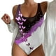 thumbnail image 1 of Gibobby Bañador de una pieza 2023 Traje de baño de 1 pieza para mujer Traje de baño de playa para mujer Tie Dyed 3D Impreso Verano europeo y americano(Morado,M), 1 of 5