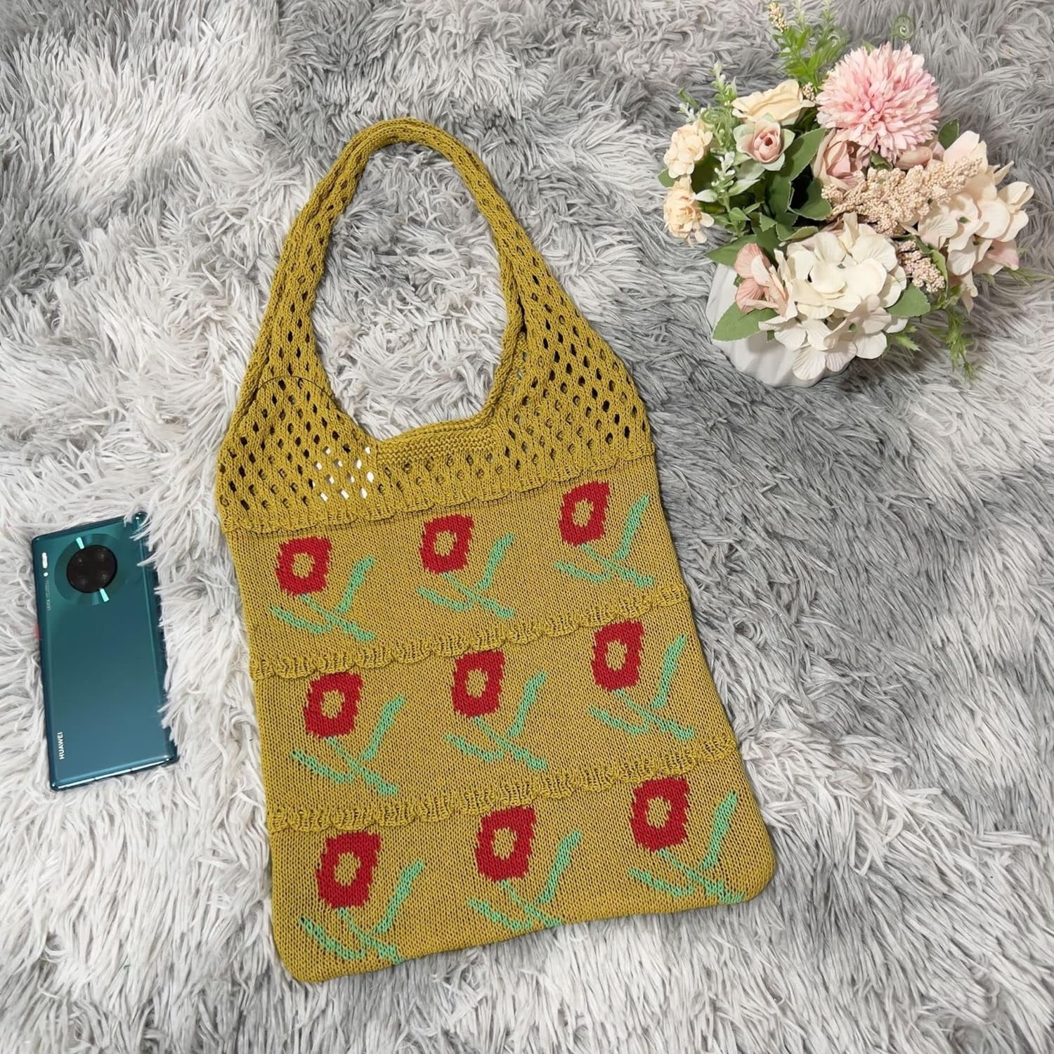 Kukuzhu Fairy Tote Bag Aesthetic Tote Bag Y2k Bag Tote Bag Aesthetic Y2k Crochet Tote Bag Aesthetic
