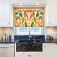 thumbnail image 5 of Yayeee Kitchen Curtains Tier Pair Light Filtering 27"x24" Rod Pocket Short Cafe Window Panel, Green Retro Autumn Leaves, 5 of 7