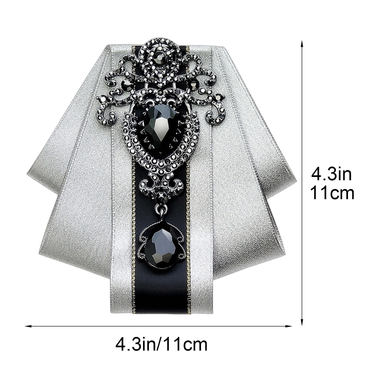 Wedding Party Sparkling Silver Rhinestone Bow Amazon.com: Rhinestone Bow Brooch Pin for Women Long Tassel  main image 3