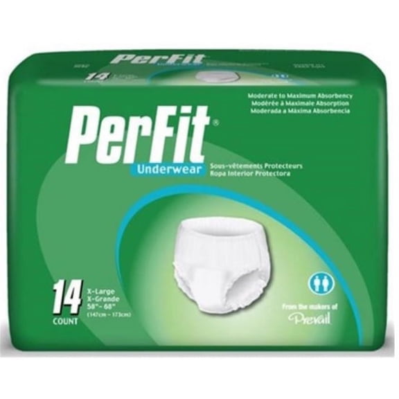 Prevail Per-Fit Adult Underwear, EX-LARGE, Heavy Absorbency, Pull On, PF-514 - Package of 14