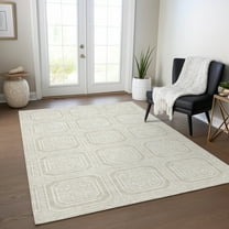 Addison Rugs Chantille Indoor/Outdoor Transitional Geometric Beige Washable Rectangle Rug, 5' x 7'6"