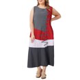 thumbnail image 5 of ZANZEA Women Sundress Vintage Retro Printed Color Block Maxi Long Dress FZH, 5 of 6
