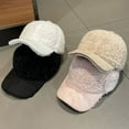 thumbnail image 2 of CoCopeanut Topi Bulu Domba Baru Perempuan Musim Gugur Musim Dingin Versi Korea Pasang Huruf Topi Hangat Topi Bisbol Mewah Topi Bisbol Musim Dingin Gorras Hombre, 2 of 6