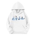 thumbnail image 4 of Moonsky Sudadera con capucha y cordón HUNTRX, estampado de grupo de chicas coreanas, jersey corto, suave y cómodo, top de manga larga para primavera y otoño. Blanco 130, 4 of 4