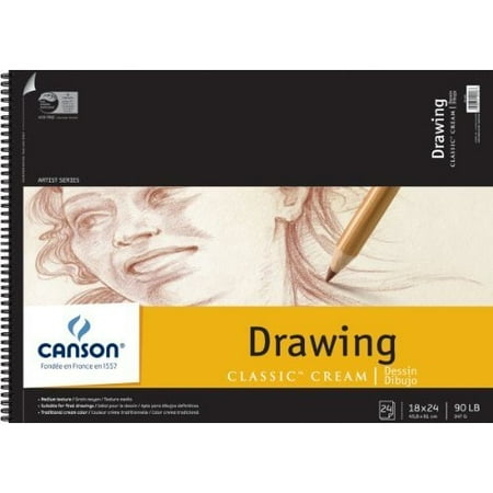 Canson Drawing Paper - Canson 18-Inch by 24-Inch Classic Cream Drawing Paper Pad, 24-Sheet