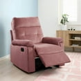 thumbnail image 6 of Jessy Manual Recliner Chair, Tufted Cushioned Rose Pink Velvet, 6 of 6