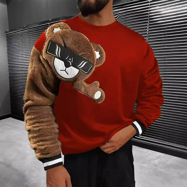 Blusas y camisas de manga larga con cuello redondo para hombre, estilo casual, con bloques de color, cuello redondo, manga larga, estilo jersey, blusa de poliéster para hombre.