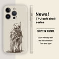 thumbnail image 1 of Show off Your Fun Side with this Eye-catching Cartoon Design Matte Silver Phone Cover for iPhone 15 Pro Max 14 13 12 Pro 11!, 1 of 4